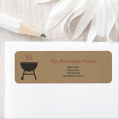 Étiquette de retour Kraft & Rustic BBQ (En situation)