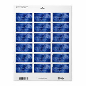 Étiquette de retour Mariage Blue Galaxy Stars (Feuille entière)