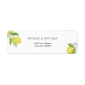 Étiquette de retour Mariage citrons d'été (Devant)