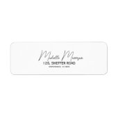 Étiquette de retour mariage de script chic moderne (Devant)