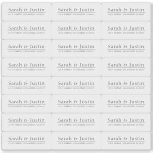 Étiquette de retour Mariage moderne transparent