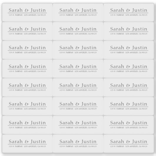 Étiquette de retour Mariage moderne transparent (Devant)