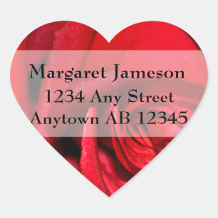 Étiquette de retour Mariage Rose rouge élégant