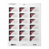 Étiquette de retour Mariage Rose rouge foncé (Feuille entière)