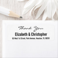 Étiquette de retour Merci de mariage personnalisé
