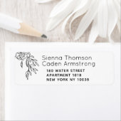 Étiquette de retour minimaliste Mariage blanc (En situation)