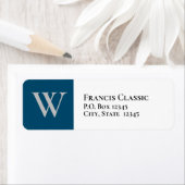 Étiquette de retour Monogramme aligné gauche class (En situation)