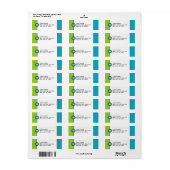 Étiquette de retour Monogramme moderne - Bleu/Brow (Feuille entière)