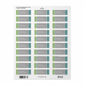 Étiquette de retour Monogramme moderne - Vert/Gris (Feuille entière)