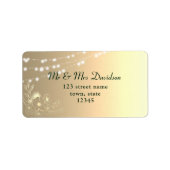 Étiquette de retour or floral doré (Devant)