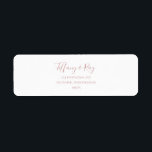 Étiquette de retour or Rose simple<br><div class="desc">Cette étiquette d'adresse de retour en or rose simple et élégante est parfaite pour votre mariage en or rose minimaliste classique. Le design est composé d'une vintage classique minimaliste, d'une police d'or blush contemporaine et d'une calligraphie formelle romantique délicate. Il est parfait pour les mariages de luxe du printemps, de...</div>