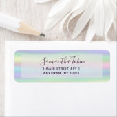 Étiquette de retour Pastel Rainbow Faux Holo (En situation)