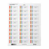 Étiquette de retour Pastel Rainbow Stripes (Feuille entière)