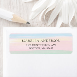 Étiquette de retour Pastel Watercolor Stries