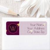 Étiquette de retour Pink with Gold Houndstooth (En situation)