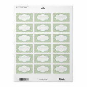 Étiquette de retour point bleu vert et blanc Polka (Feuille entière)