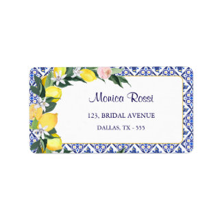 Étiquette de Retour pour Baby Shower Citrons Carre