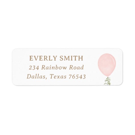 Étiquette de retour pour l'anniversaire du ballon  (Devant)