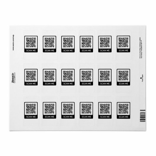 Étiquette de retour professionnel de code QR perso (Feuille entière)
