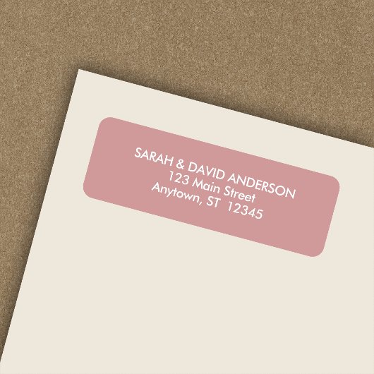 Étiquette de retour Rose Dusty simple et moderne