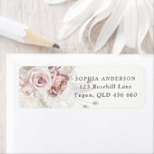 Étiquette de retour Rose et ivoire roux (En situation)