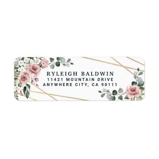 Étiquette de retour Rose rose or rose (Devant)