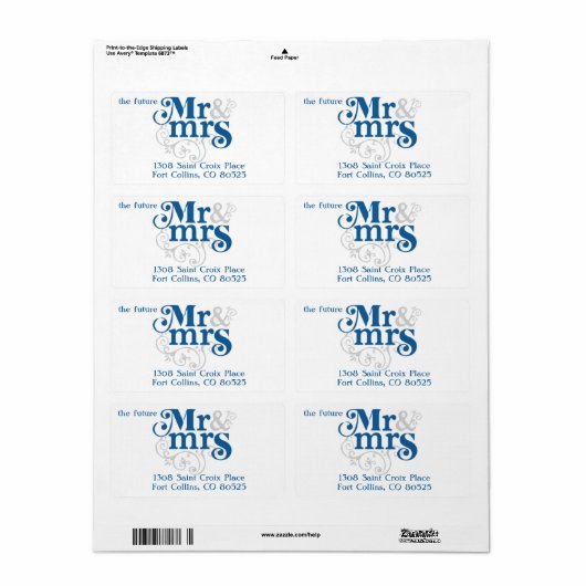 Étiquette de retour RSVP (Feuille entière)