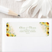 Étiquette de retour Rustic Sunflower Delight (En situation)