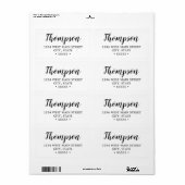 Étiquette de retour simple Monogramme (Feuille entière)