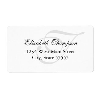 Étiquette de retour simple monogramme