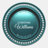 Étiquette de retour Turquoise Diamant Glamore Doré (Devant)