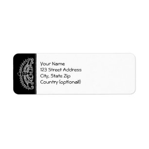 Étiquette de retour : Une lettre de papillon (b&w