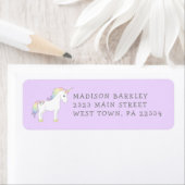 Étiquette de retour Unicorn Cute Kids Pastel (En situation)