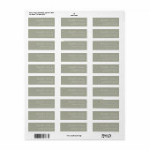 Étiquette de retour vert sauge Script Moderne (Feuille entière)