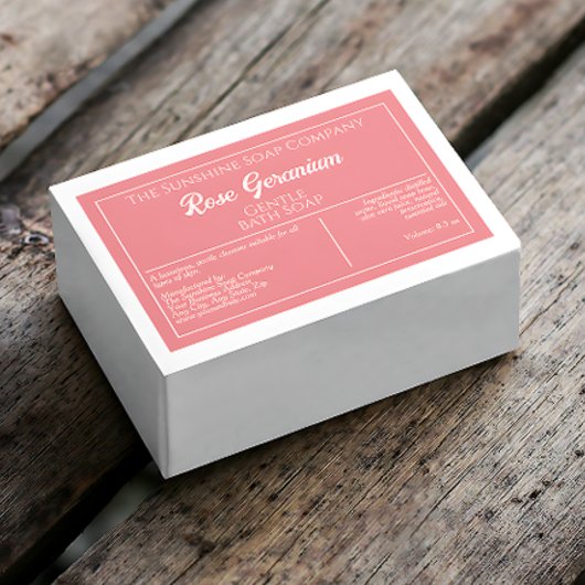 Étiquette de rose poussiéreux et de savon imperméa