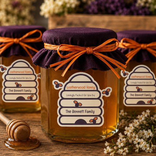 Étiquette de ruche d'abeille découpée pour miel em