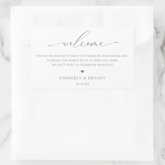 Étiquette de sac de bienvenue mariage (Sac)