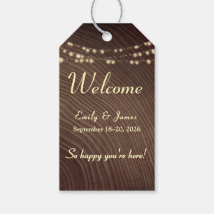 Étiquette de sac de bienvenue pour mariage rustiqu