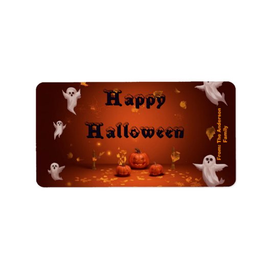 Étiquette de sac de friandises d'Halloween (Devant)
