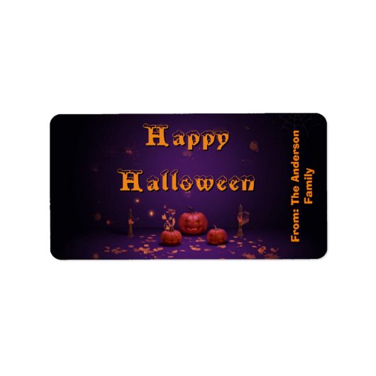 Étiquette de sac de friandises d'Halloween (Devant)