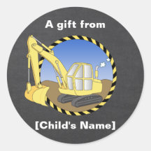 Étiquette de sac Goodie pour excavateur de constru