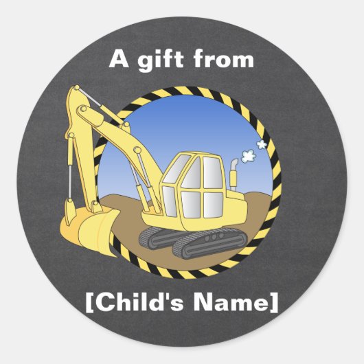 Étiquette de sac Goodie pour excavateur de constru (Devant)