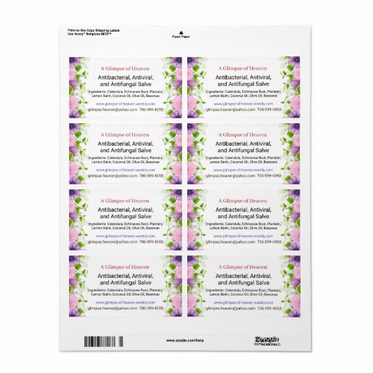 Étiquette de salage — avant (Feuille entière)