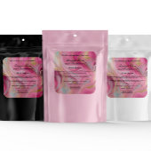 Étiquette de salle de bain en marbre rose et or