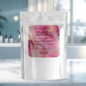 Étiquette de salle de bain en marbre rose et or