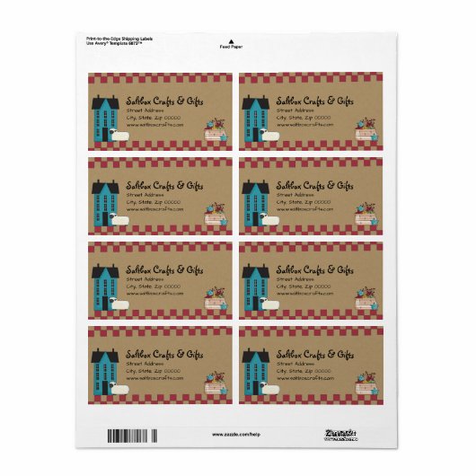 Étiquette de salon primitif (Feuille entière)