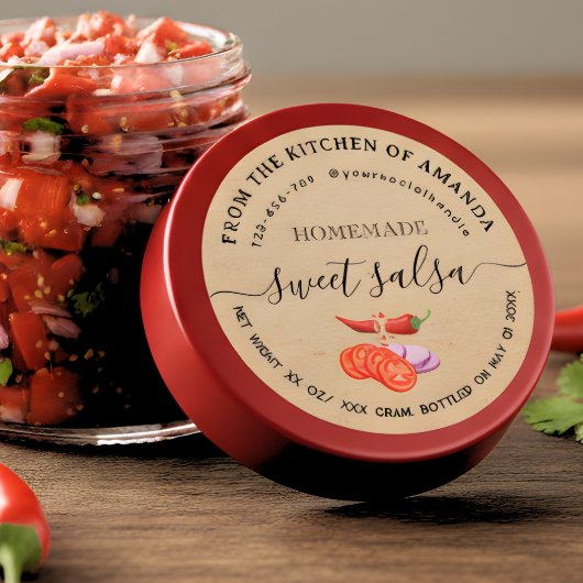 Étiquette de salsa aux tomates maison Kraft vintag