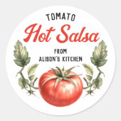 Étiquette de salsa chaude tomate personnalisée ave (Devant)