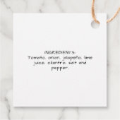 étiquette de salsa de tomate (Dos)