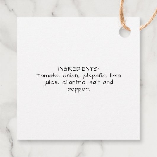 étiquette de salsa de tomate (Dos)